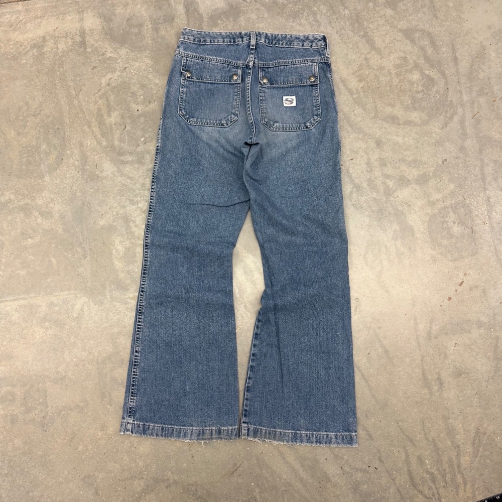 90s Womens Silver Jeans Co Wide Leg Flare Carpenter Denim 28